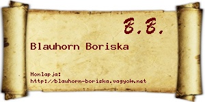 Blauhorn Boriska névjegykártya